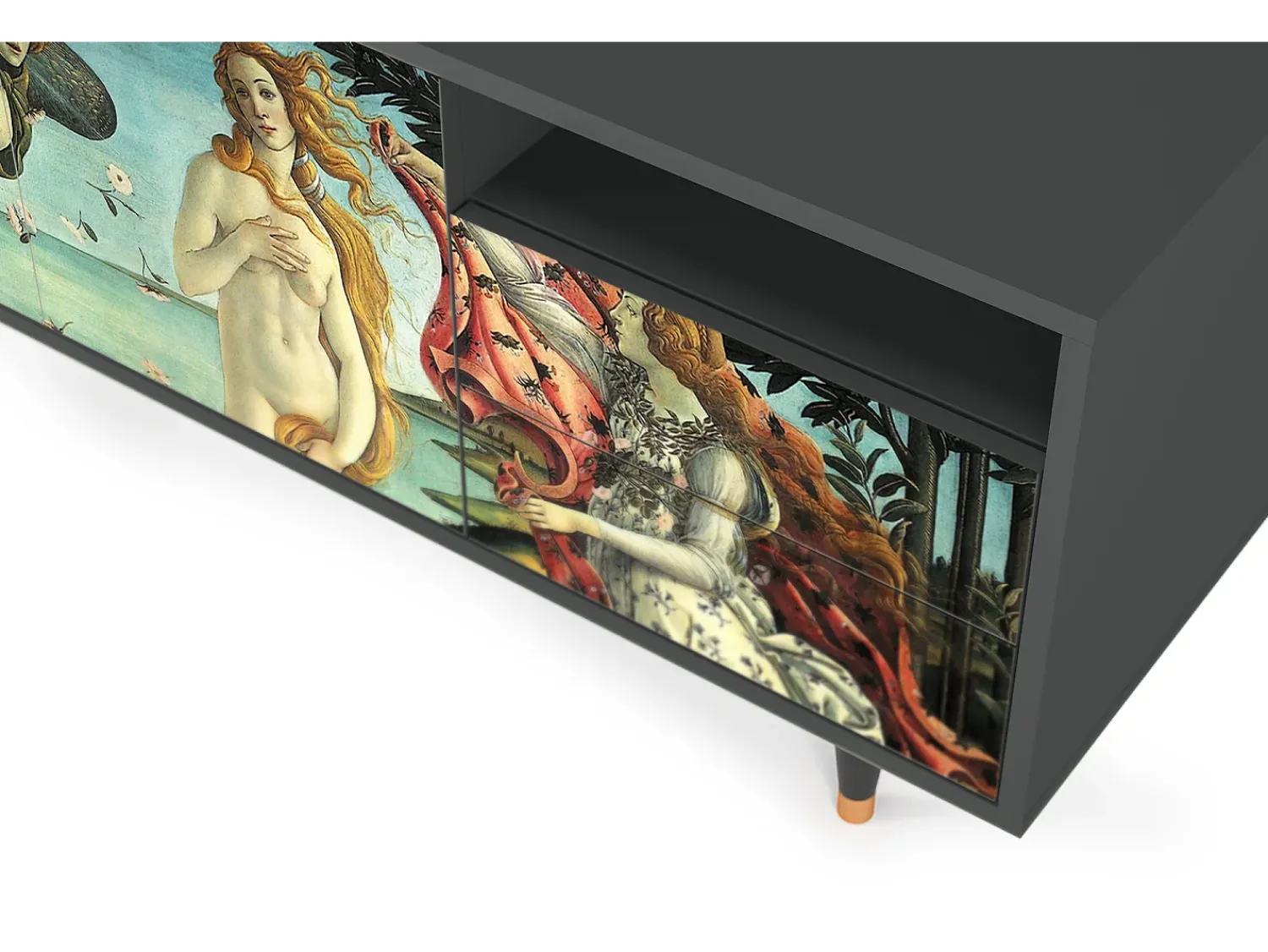 Móvel De Tv| Mueble de TV - 125х56х41 cm - T7 - The Birth of Venus, Antracite Cinza antracite