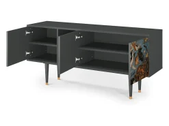 Móvel De Tv* Mueble de TV - 150х69х41 cm - T5 - The Fall, Antracite Cinza antracite