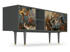 Móvel De Tv* Mueble de TV - 150х69х41 cm - T5 - The Fall, Antracite Cinza antracite
