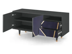 Móvel De Tv* Mueble de TV - 125х56х41 cm - T7 - The Amethyst, Antracite Cinza antracite