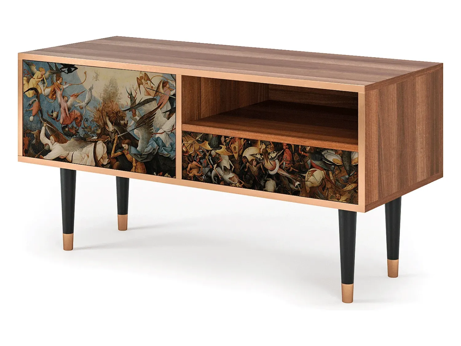 Móvel De Tv| Mueble de TV - 115х59х48 cm - T3 - The Fall, Nogueira Castanho