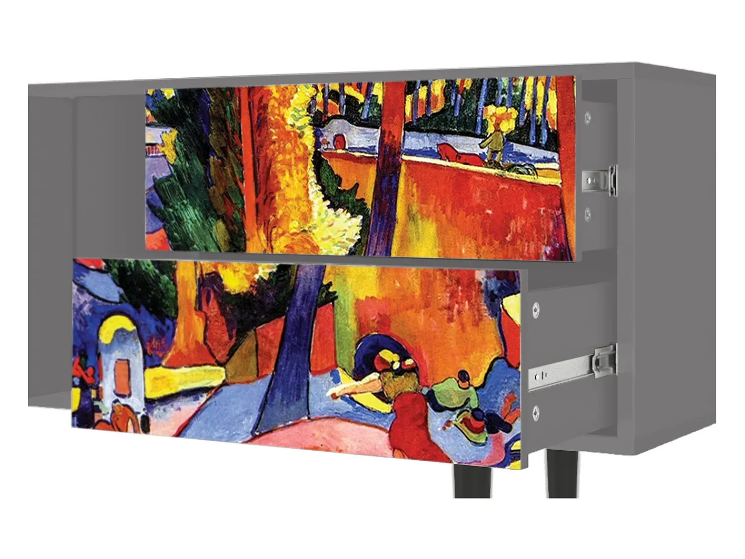 Móvel De Tv* Mueble de TV - 170х69х48 cm - T1 - The Turning Road, Cinza Cinzento
