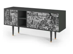 Móvel De Tv| Mueble de TV - 150х69х41 cm - T5 - The Temptation, Antracite Cinza antracite