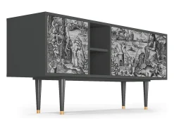 Móvel De Tv| Mueble de TV - 150х69х41 cm - T5 - The Temptation, Antracite Cinza antracite