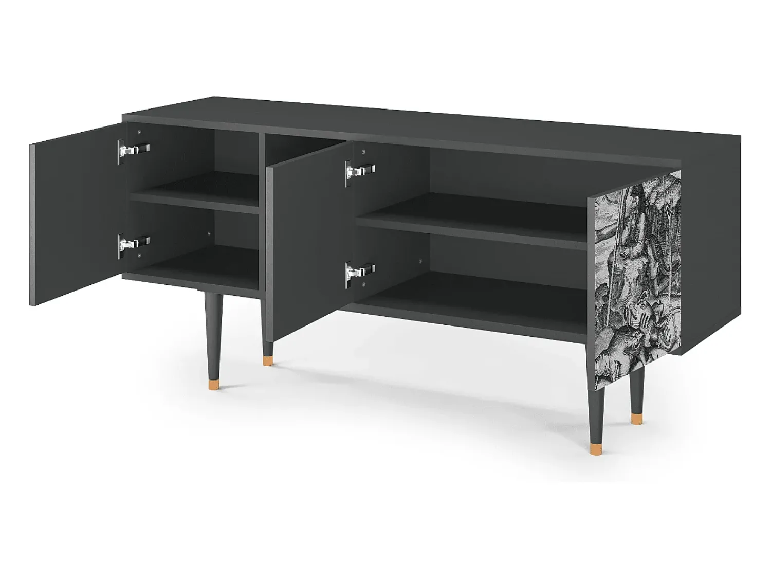 Móvel De Tv| Mueble de TV - 150х69х41 cm - T5 - The Temptation, Antracite Cinza antracite