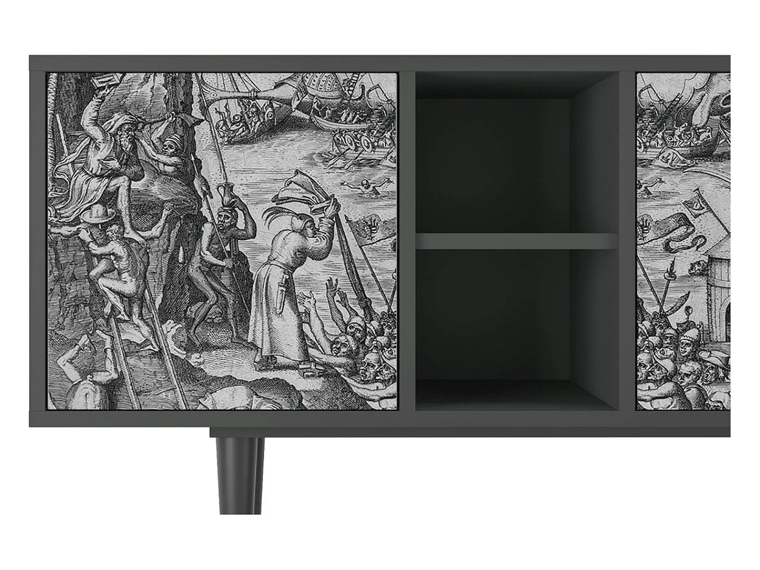 Móvel De Tv| Mueble de TV - 150х69х41 cm - T5 - The Temptation, Antracite Cinza antracite