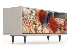 Móvel De Tv* Mueble de TV - 125х56х41 cm - T7 - The City Rises, Areia Bege