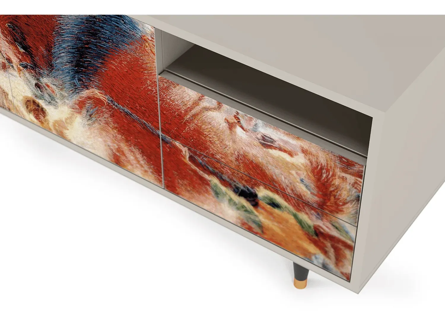 Móvel De Tv* Mueble de TV - 125х56х41 cm - T7 - The City Rises, Areia Bege