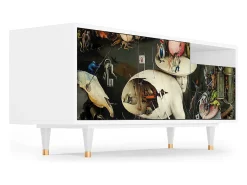 Móvel De Tv| Mueble de TV - 125х56х41 cm - T7 - The Garden 2, Branco Bege