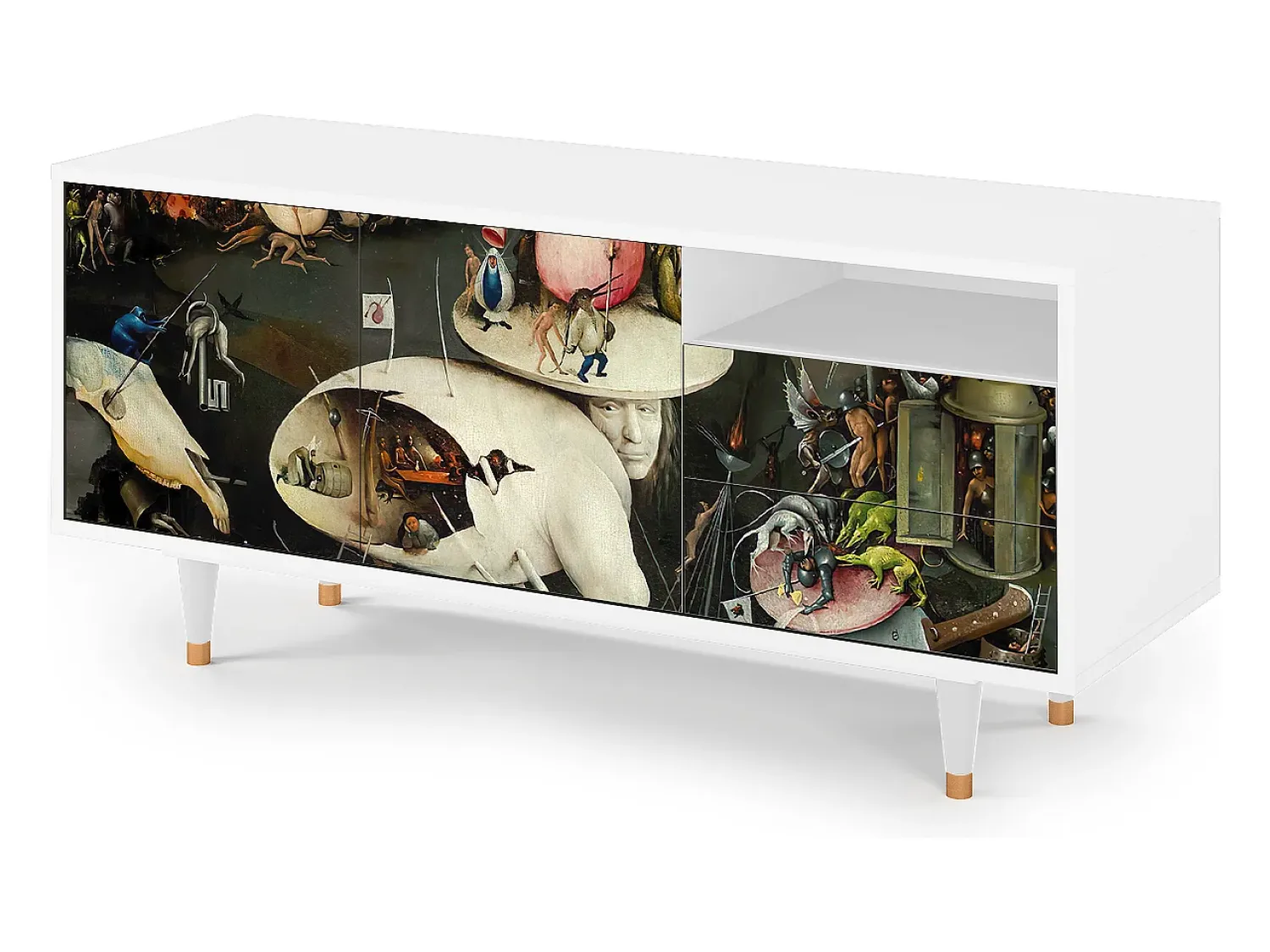 Móvel De Tv| Mueble de TV - 125х56х41 cm - T7 - The Garden 2, Branco Bege