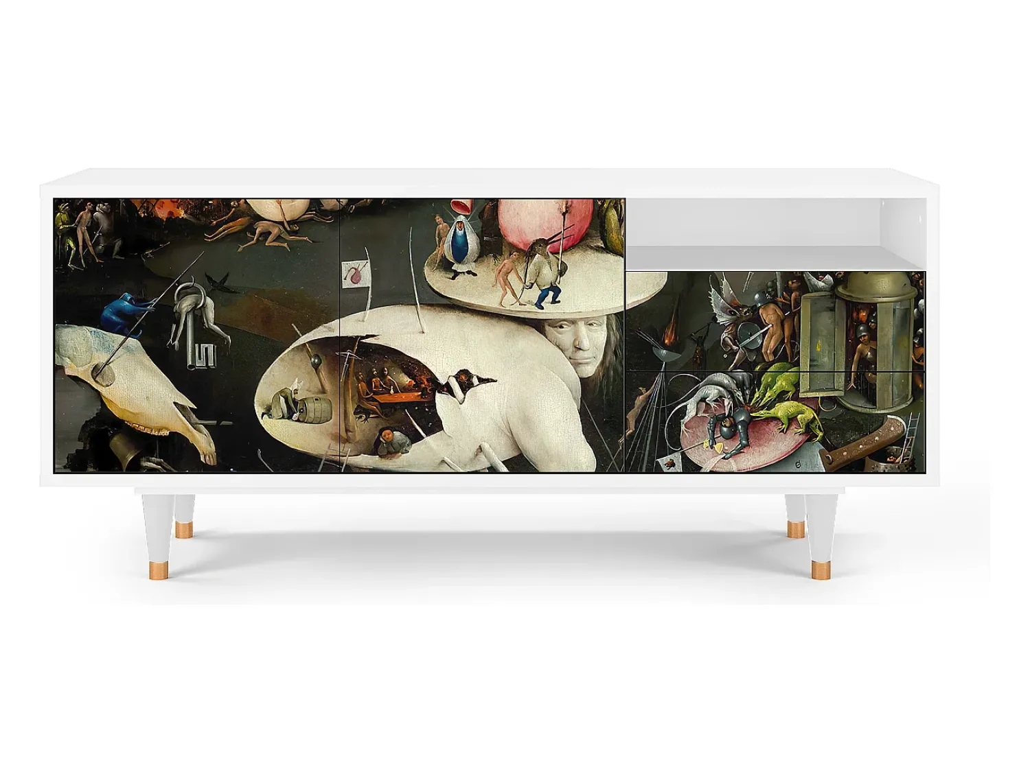 Móvel De Tv| Mueble de TV - 125х56х41 cm - T7 - The Garden 2, Branco Bege