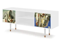 Móvel De Tv* Mueble de TV - 170х69х48 cm - T2 - The Cubist Paintings , Branco Bege