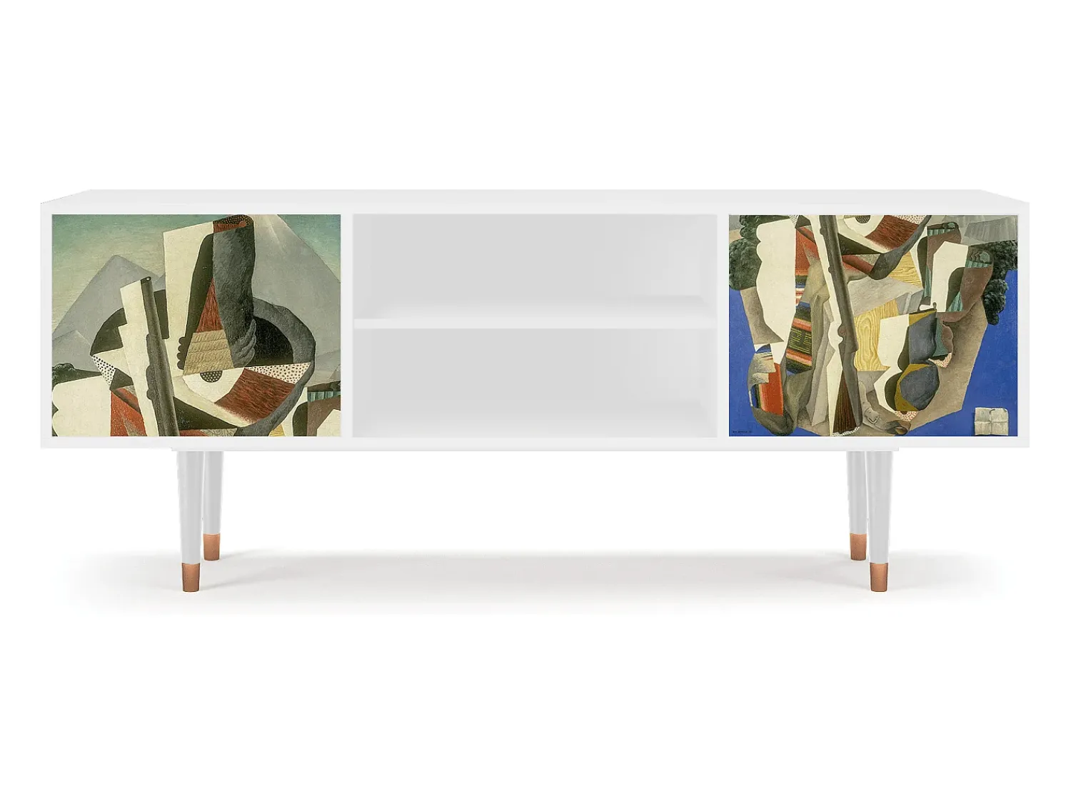 Móvel De Tv* Mueble de TV - 170х69х48 cm - T2 - The Cubist Paintings , Branco Bege