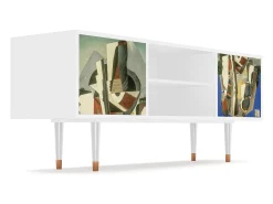 Móvel De Tv* Mueble de TV - 170х69х48 cm - T2 - The Cubist Paintings , Branco Bege