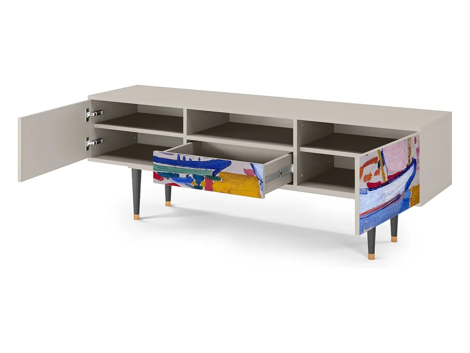 Móvel De Tv| Mueble de TV - 170х59х41 cm - T6 - The Port of Collioure , Areia Bege