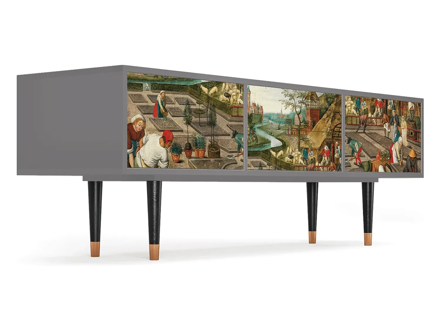 Móvel De Tv* Mueble de TV - 170х59х48 cm - T4 - The Younger - Spring, Cinza Cinzento