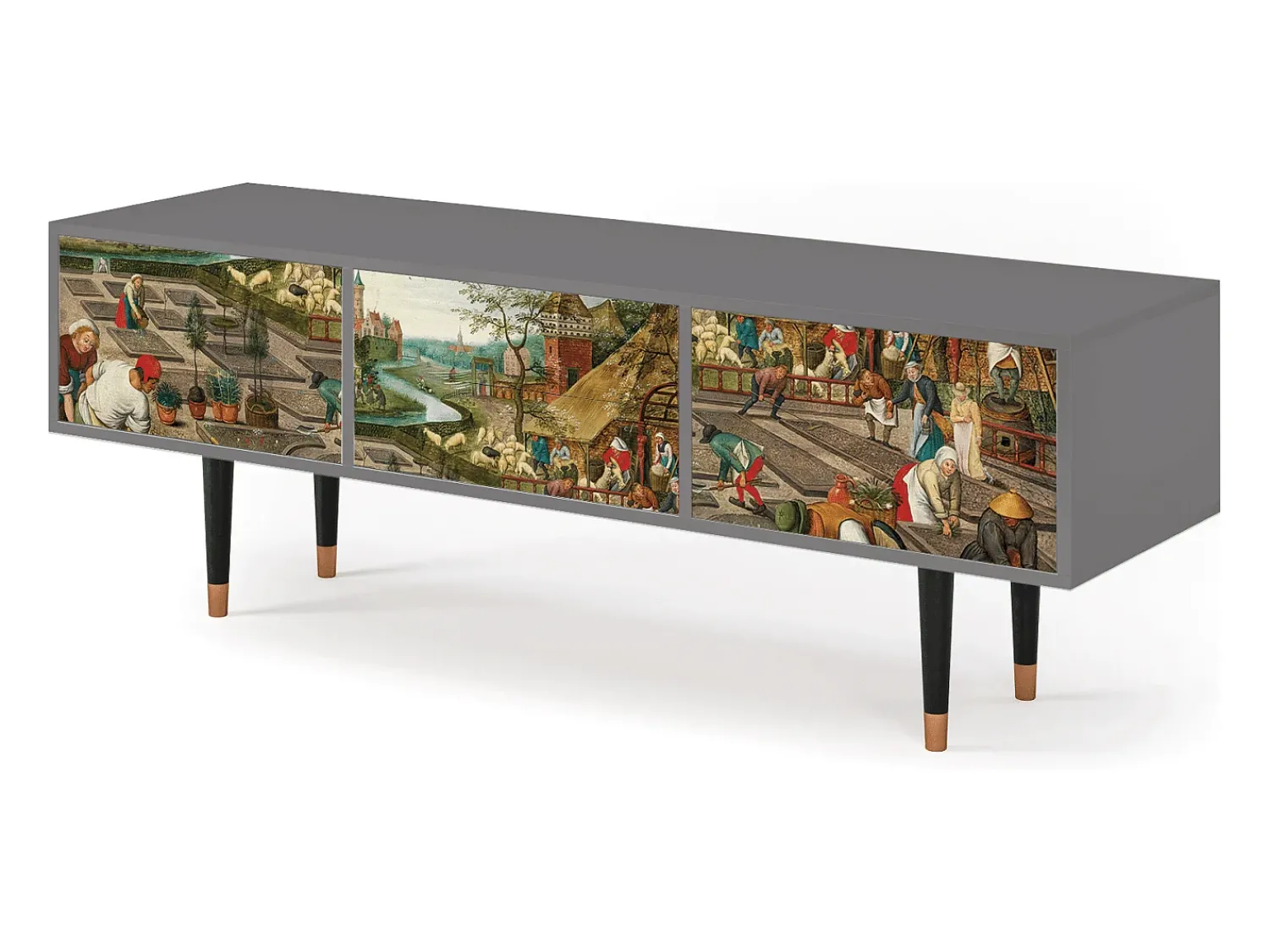 Móvel De Tv* Mueble de TV - 170х59х48 cm - T4 - The Younger - Spring, Cinza Cinzento
