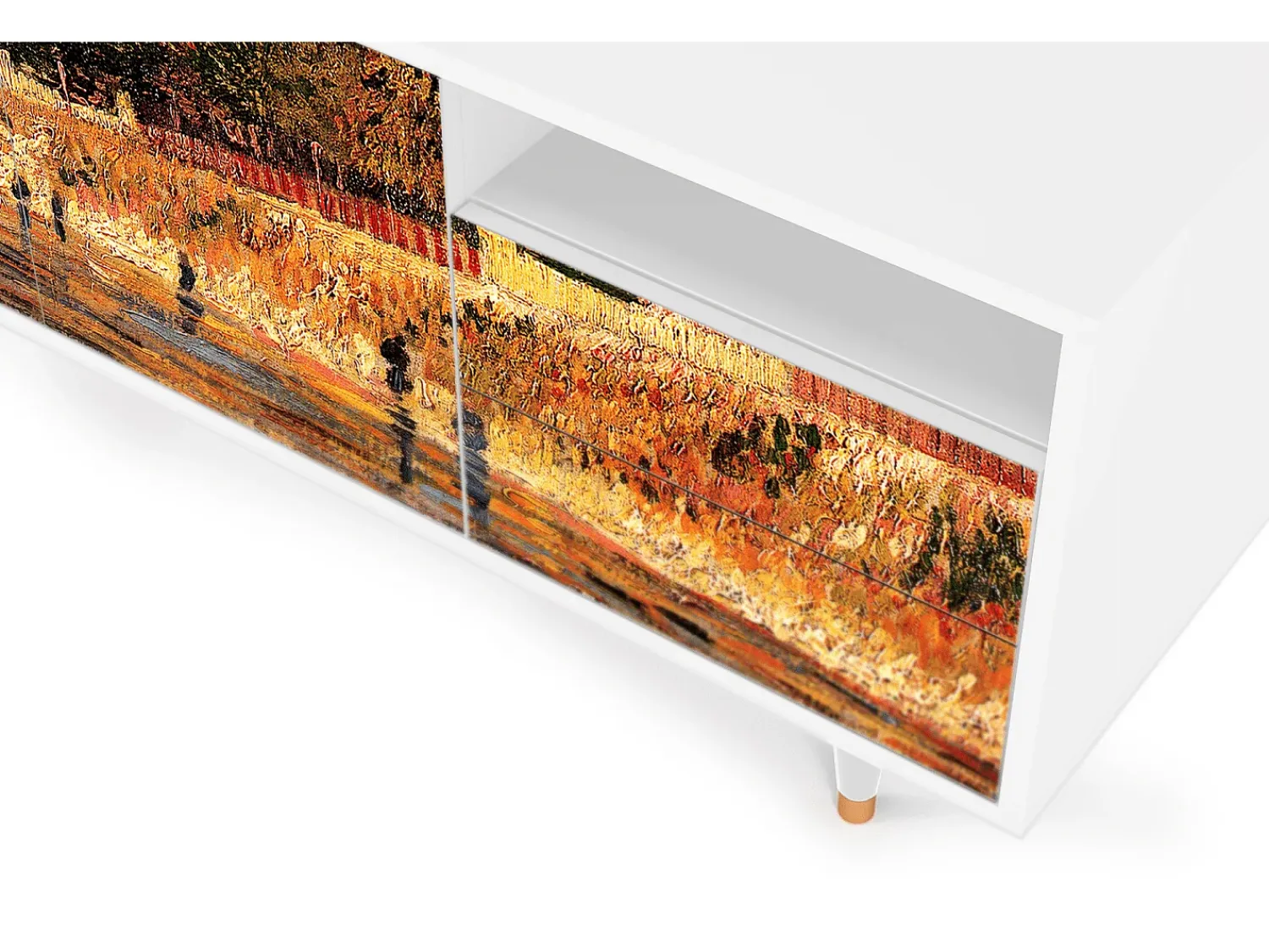 Móvel De Tv* Mueble de TV - 125х56х41 cm - T7 - The Banks, Branco Bege