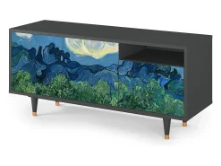 Móvel De Tv* Mueble de TV - 125х56х41 cm - T7 - The Oil Trees, Antracite Cinza antracite