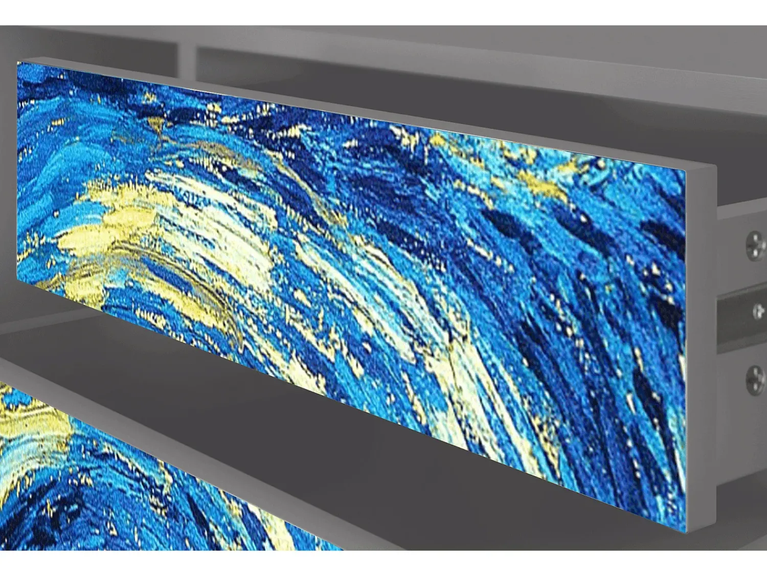 Móvel De Tv| Mueble de TV - 170х59х48 cm - T4 - The Starry Night , Cinza Cinzento