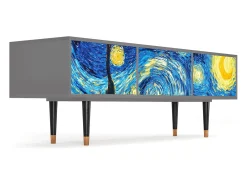 Móvel De Tv| Mueble de TV - 170х59х48 cm - T4 - The Starry Night , Cinza Cinzento