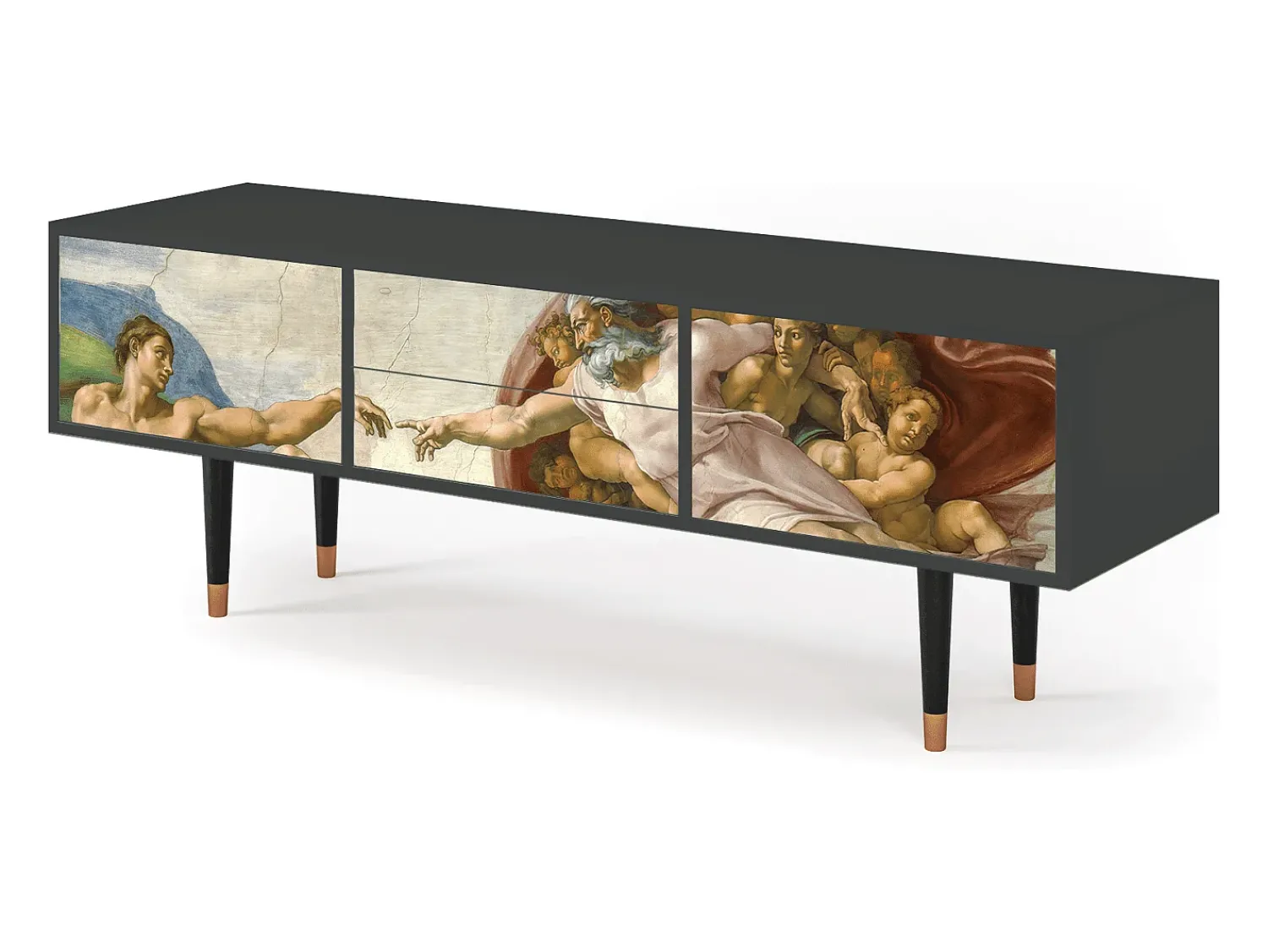 Mueble de TV - 170х59х48 cm - T4 - The Creation of Adam, Antracite^ Móvel De Tv