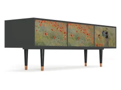 Móvel De Tv* Mueble de TV - 170х59х48 cm - T4 - The Poppy Field , Antracite Cinza antracite