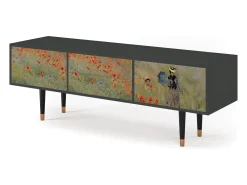 Móvel De Tv* Mueble de TV - 170х59х48 cm - T4 - The Poppy Field , Antracite Cinza antracite