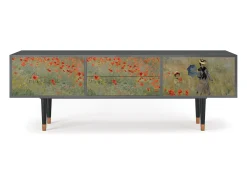 Móvel De Tv* Mueble de TV - 170х59х48 cm - T4 - The Poppy Field , Antracite Cinza antracite