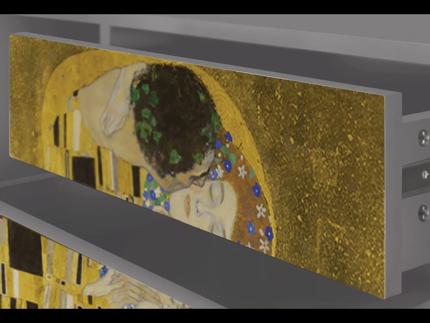 Hot Mueble de TV - 170х59х48 cm - T4 - The Kiss by Klimt , Cinza Cinzento