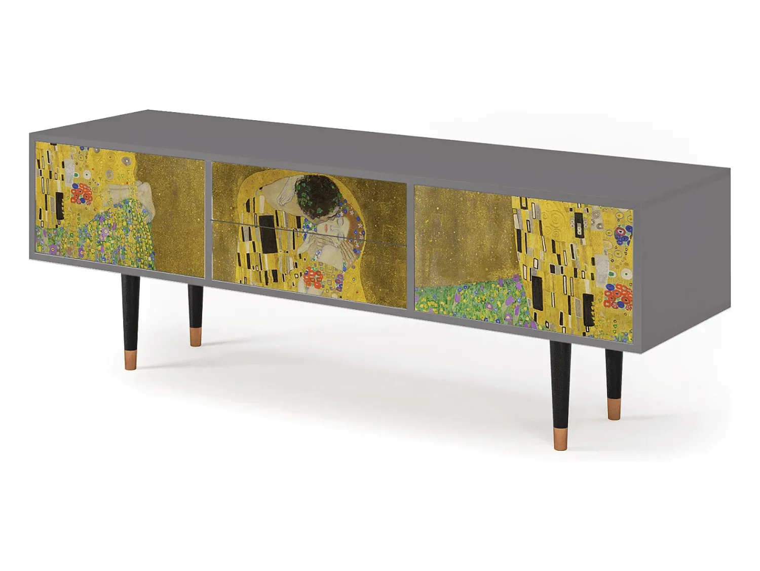 Hot Mueble de TV - 170х59х48 cm - T4 - The Kiss by Klimt , Cinza Cinzento