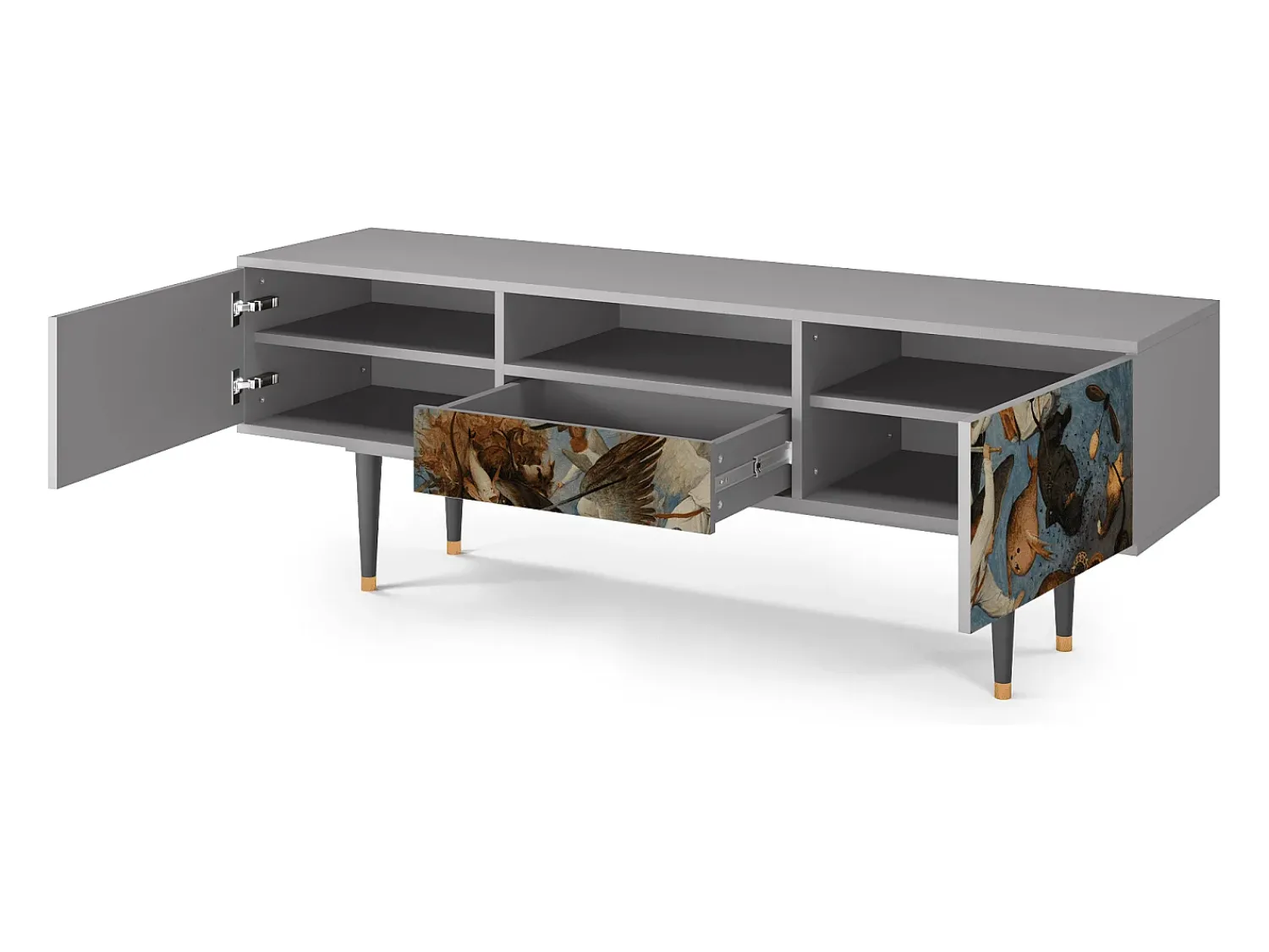 Mueble de TV - 170х59х41 cm - T6 - The Fall, Cinza^ Móvel De Tv