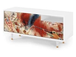 Mueble de TV - 125х56х41 cm - T7 - The City Rises, Branco^ Móvel De Tv