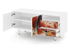 Mueble de TV - 125х56х41 cm - T7 - The City Rises, Branco^ Móvel De Tv