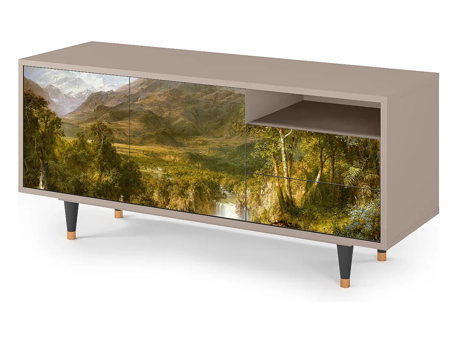 Móvel De Tv* Mueble de TV - 125х56х41 cm - T7 - The Heart of the Andes , Latte Bege