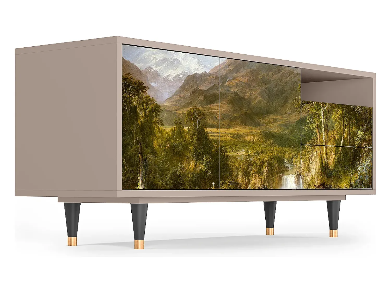 Móvel De Tv* Mueble de TV - 125х56х41 cm - T7 - The Heart of the Andes , Latte Bege