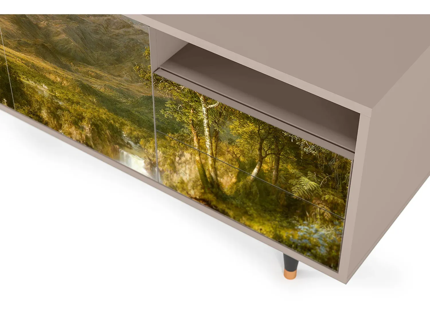 Móvel De Tv* Mueble de TV - 125х56х41 cm - T7 - The Heart of the Andes , Latte Bege