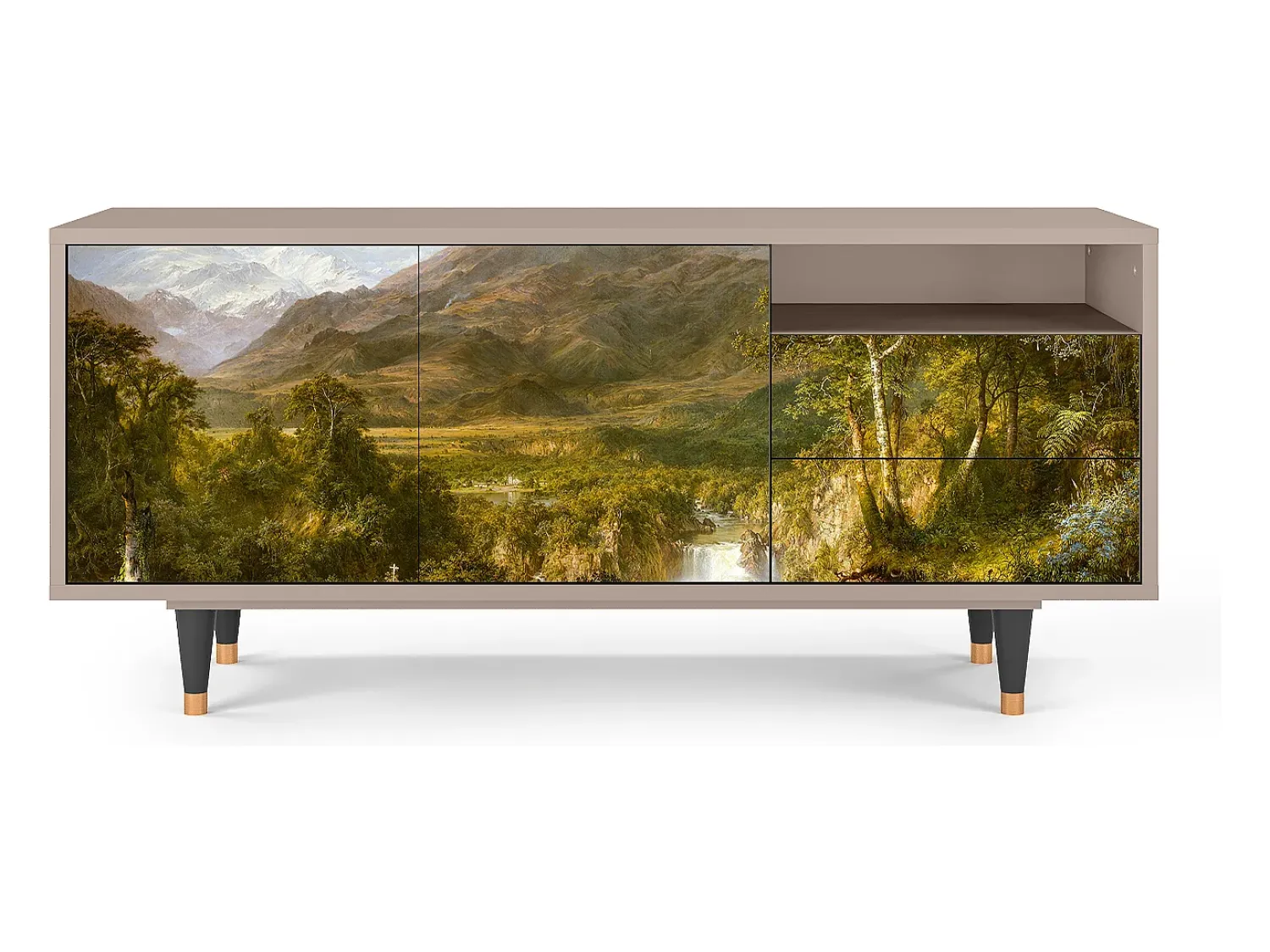 Móvel De Tv* Mueble de TV - 125х56х41 cm - T7 - The Heart of the Andes , Latte Bege