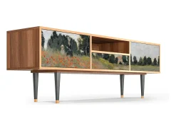 Móvel De Tv* Mueble de TV - 170х59х41 cm - T6 - The Poppy Field , Nogueira Castanho