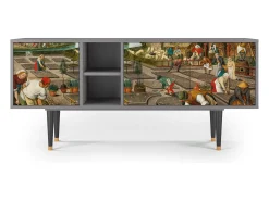 Móvel De Tv| Mueble de TV - 150х69х41 cm - T5 - The Younger - Spring, Cinza Cinzento