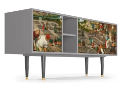 Móvel De Tv| Mueble de TV - 150х69х41 cm - T5 - The Younger - Spring, Cinza Cinzento