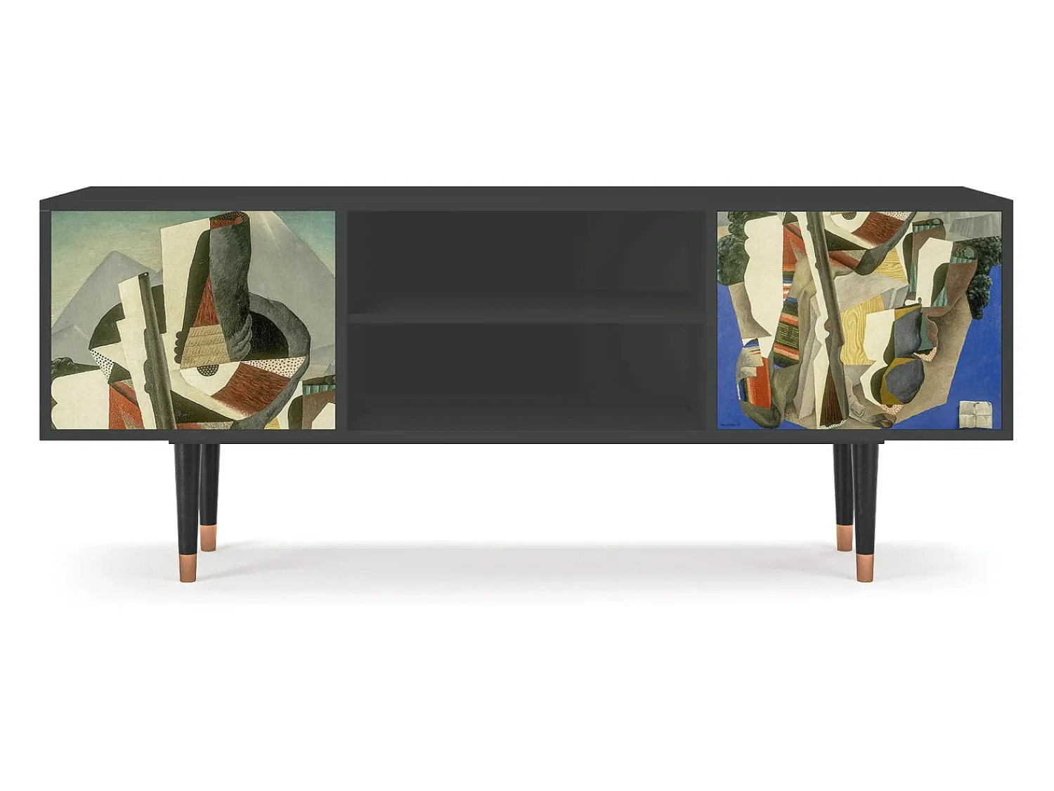 Clearance Mueble de TV - 170х69х48 cm - T2 - The Cubist Paintings , Antracite Cinza antracite