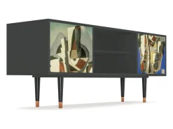 Clearance Mueble de TV - 170х69х48 cm - T2 - The Cubist Paintings , Antracite Cinza antracite