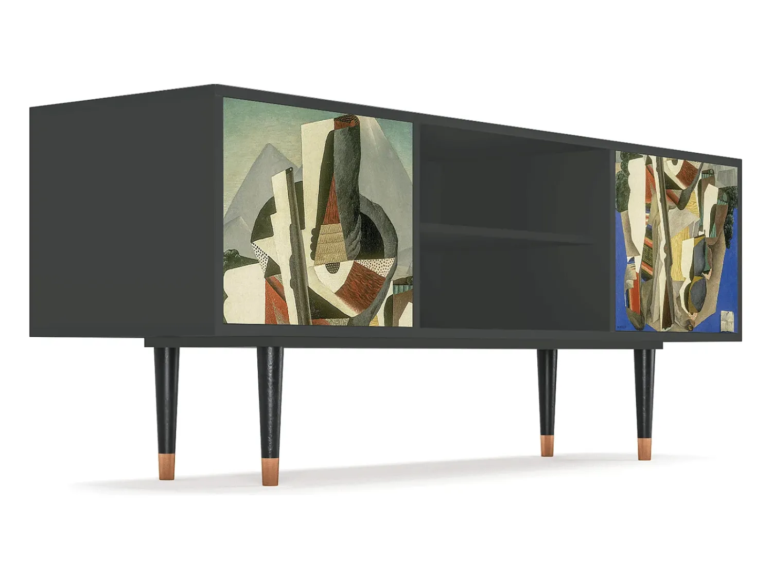 Clearance Mueble de TV - 170х69х48 cm - T2 - The Cubist Paintings , Antracite Cinza antracite