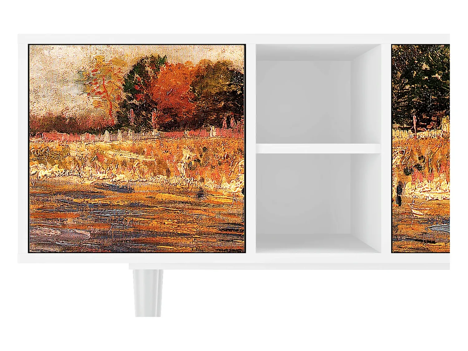 Mueble de TV - 150х69х41 cm - T5 - The Banks, Branco^ Móvel De Tv