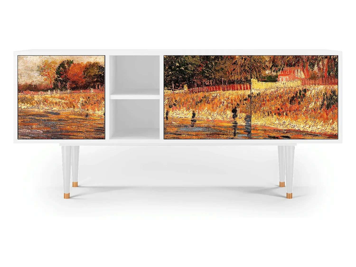 Mueble de TV - 150х69х41 cm - T5 - The Banks, Branco^ Móvel De Tv