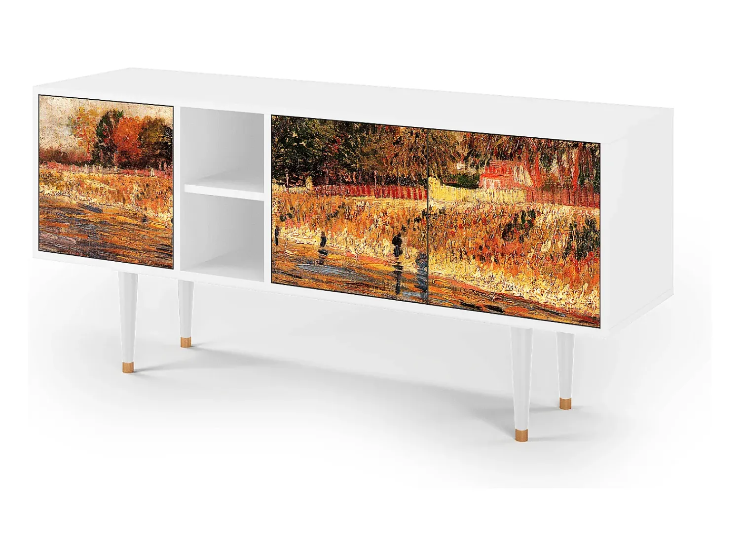 Mueble de TV - 150х69х41 cm - T5 - The Banks, Branco^ Móvel De Tv