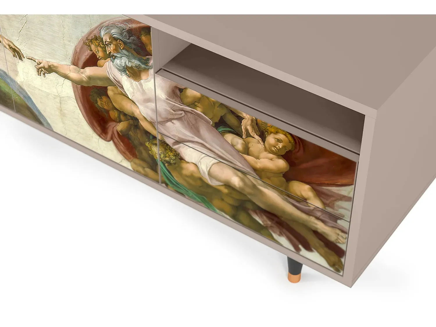 Móvel De Tv| Mueble de TV - 125х56х41 cm - T7 - The Creation of Adam, Latte Bege