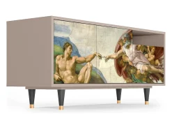 Móvel De Tv| Mueble de TV - 125х56х41 cm - T7 - The Creation of Adam, Latte Bege
