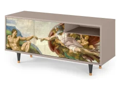 Móvel De Tv| Mueble de TV - 125х56х41 cm - T7 - The Creation of Adam, Latte Bege
